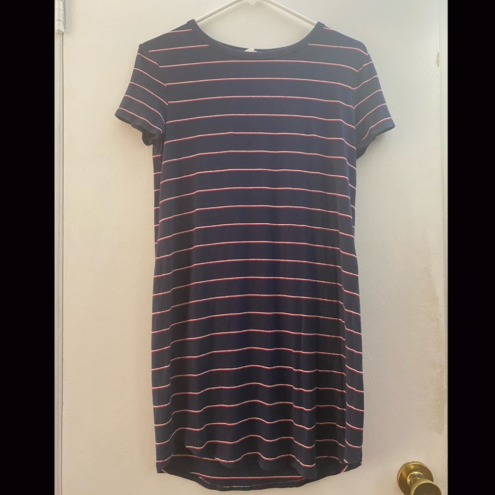 Blue, White, & Red T-Shirt Dress